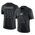 Punc NY.Jets #52 Kingsley Enagbare Player Stealth Black Limited Reflective Home Game Stitched Jerseys