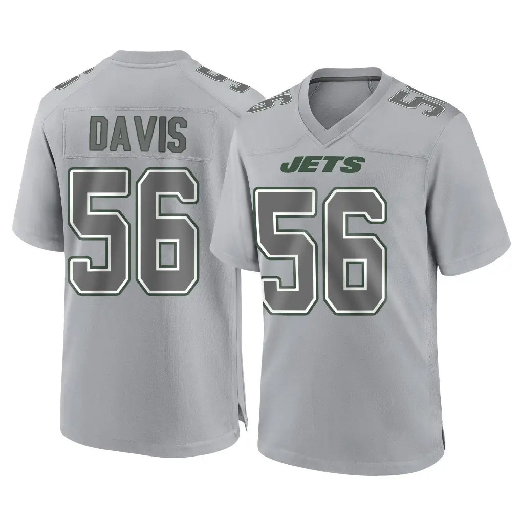 Punc NY.Jets #56 Demario Davis Player Gray Limited Atmosphere Fashion Home Game Stitched Jerseys