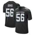 Punc NY.Jets #56 Demario Davis Player Stealth Black Home Game Stitched Jerseys