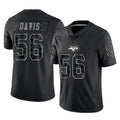 Punc NY.Jets #56 Demario Davis Player Stealth Black Limited Reflective Home Game Stitched Jerseys