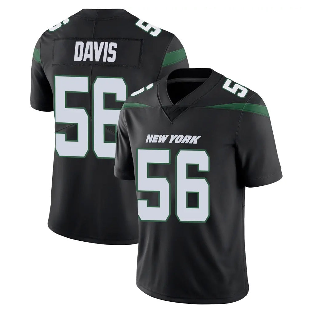 Punc NY.Jets #56 Demario Davis Player Stealth Black Limited Vapor Home Game Stitched Jerseys