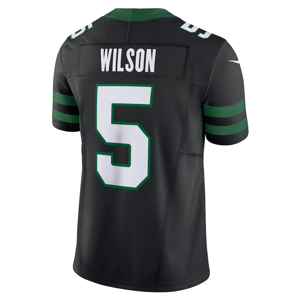 Punc NY.Jets #5 Garrett Wilson Legacy Black Alternate Vapor F.U.S.E. Limited Stitched Jerseys