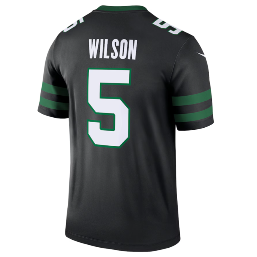 Punc NY.Jets #5 Garrett Wilson Legacy Black Legend Jersey Stitched American Stitched Jerseys