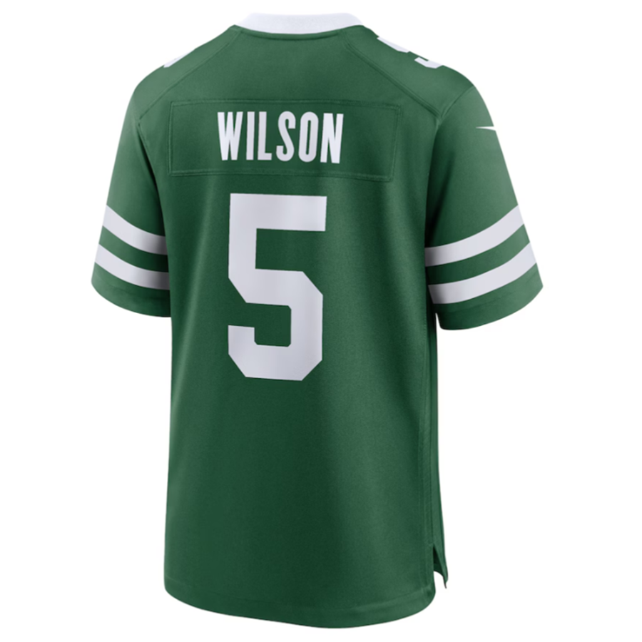 Punc NY.Jets #5 Garrett Wilson Legacy Green Game Jersey Stitched American Stitched Jerseys
