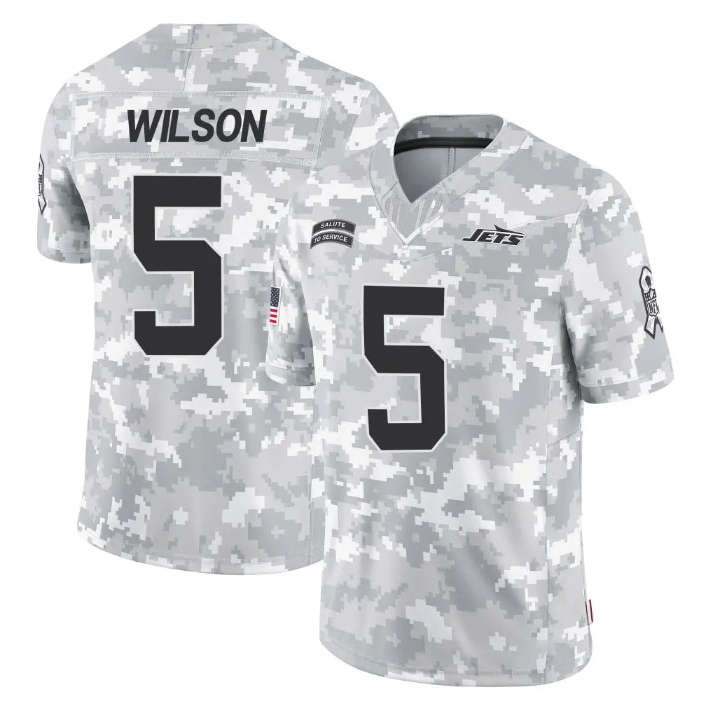 Punc NY.Jets #5 Garrett Wilson Player Arctic Camo Salute to Service Limited Game Stitched Jerseys