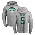 Punc NY.Jets #5 Garrett Wilson Player Gray LOGO Pullover Hoodies Limited Game Stitched Jerseys