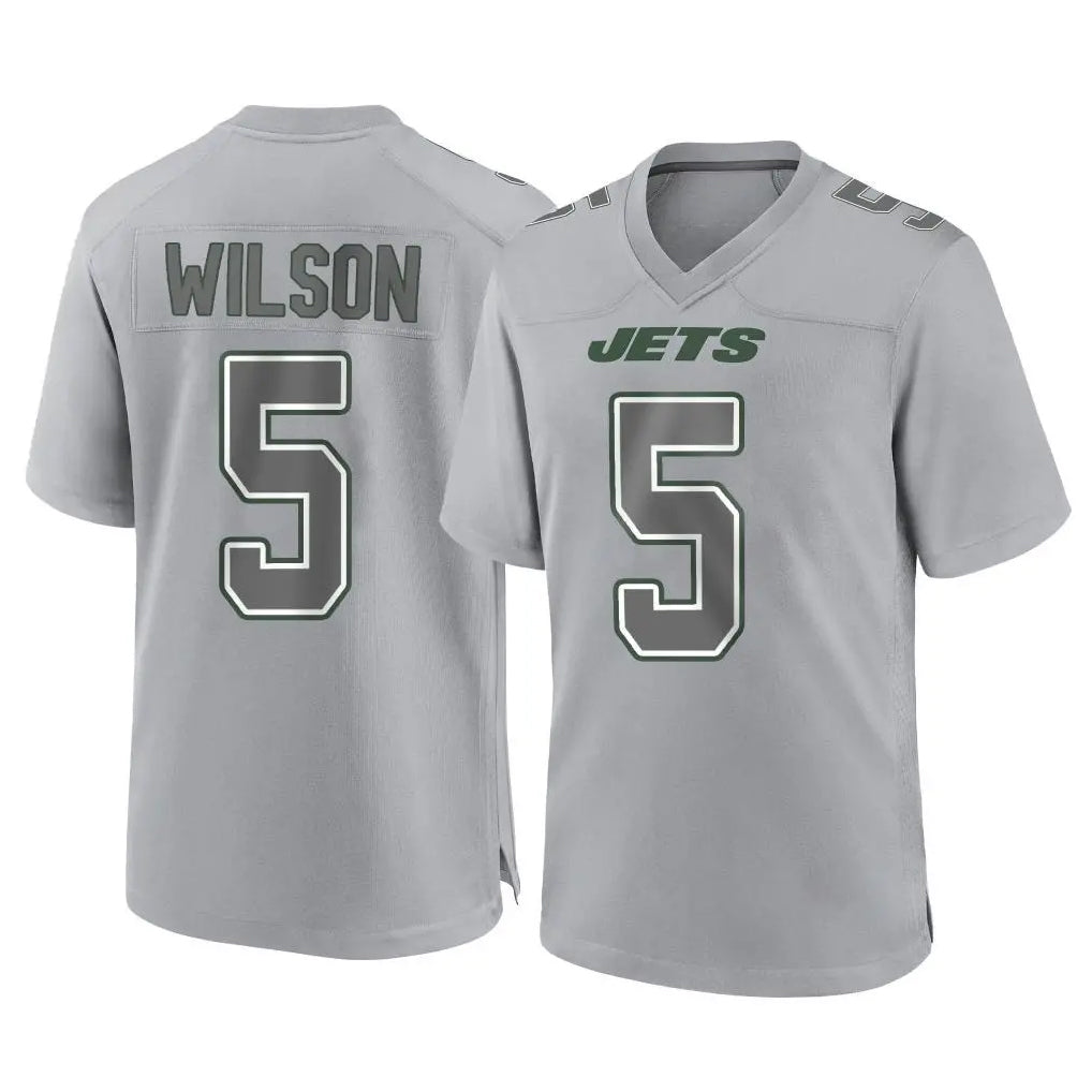 Punc NY.Jets #5 Garrett Wilson Player Gray Limited Atmosphere Fashion Home Game Stitched Jerseys