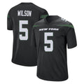 Punc NY.Jets #5 Garrett Wilson Player Stealth Black Home Game Stitched Jerseys