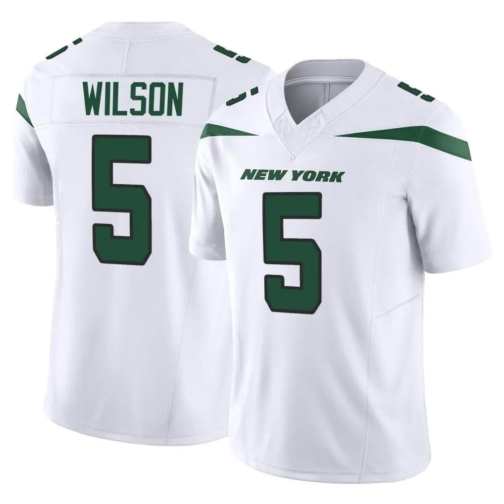 Punc NY.Jets #5 Garrett Wilson Player White Limited Vapor F.U.S.E. Home Game Stitched Jerseys