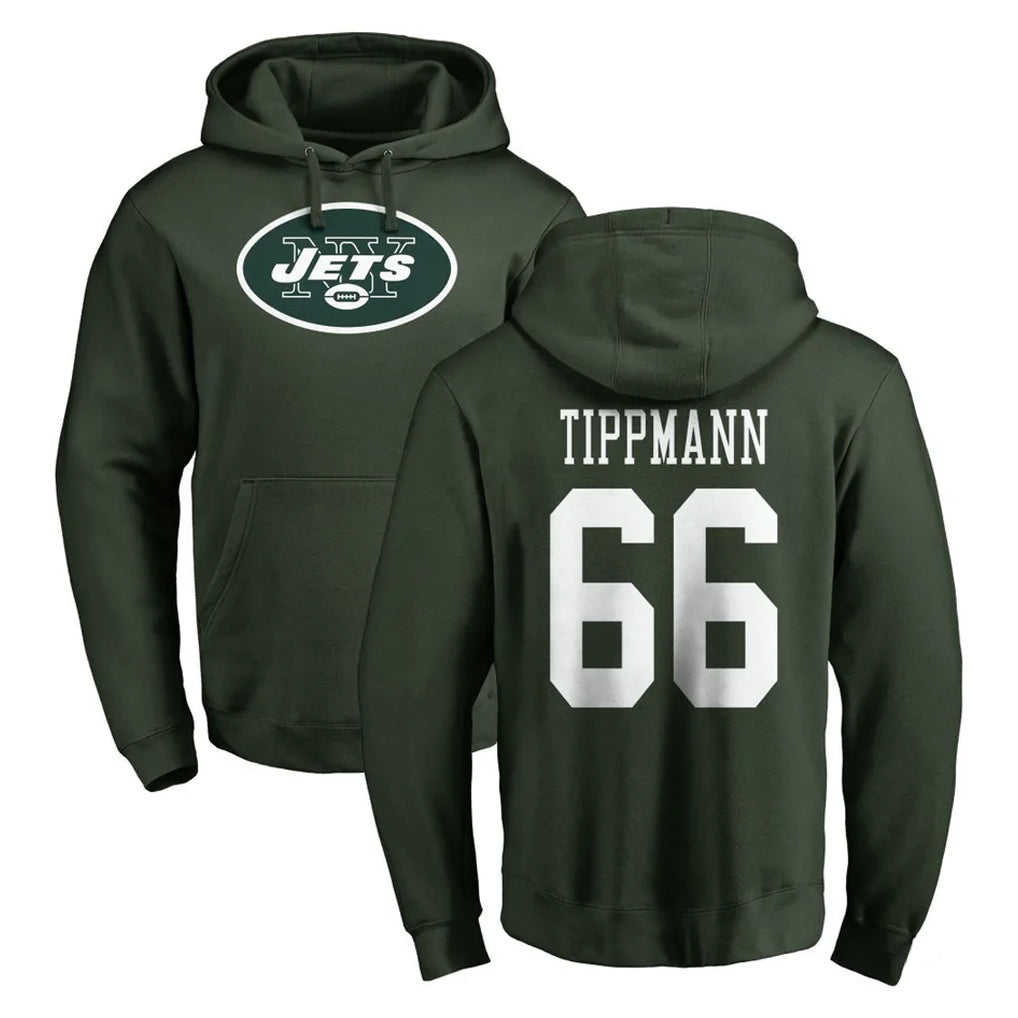 Punc NY.Jets #66 Joe Tippmann Player Green LOGO Pullover Hoodies Limited Game Stitched Jerseys