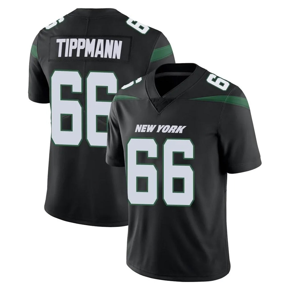 Punc NY.Jets #66 Joe Tippmann Player Stealth Black Limited Vapor Home Game Stitched Jerseys