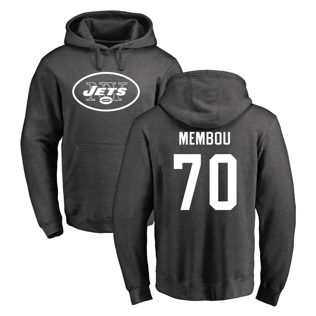 Punc NY.Jets #70 Armand Membou Player Gray Pullover Hoodies Limited Game Stitched Jerseys