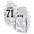 Punc NY.Jets #71 Josh Myers Player Arctic Camo Salute to Service Pullover Hoodies Limited Game Stitched Jerseys