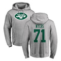 Punc NY.Jets #71 Josh Myers Player Gray LOGO Pullover Hoodies Limited Game Stitched Jerseys