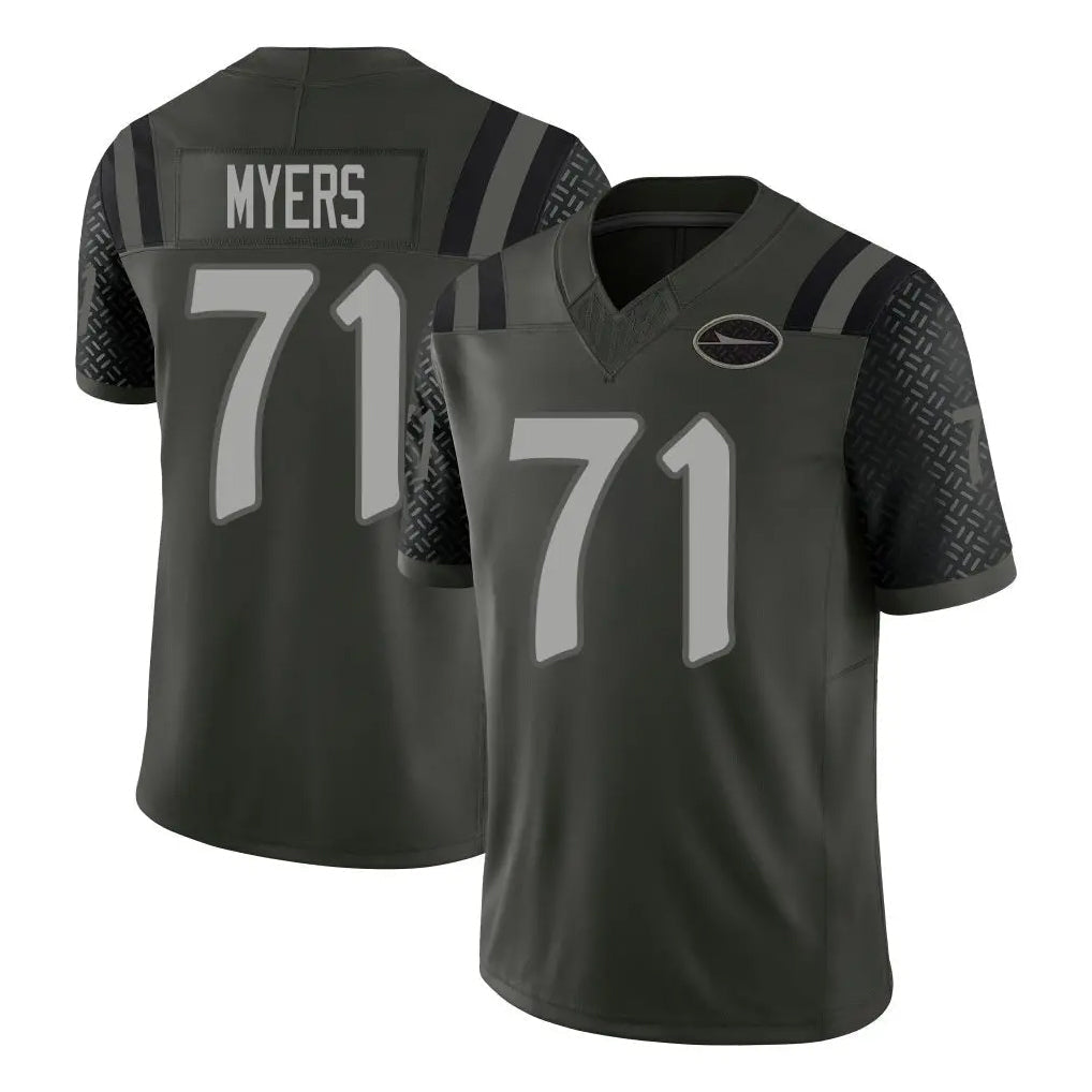 Punc NY.Jets #71 Josh Myers Player Green Limited 2025 Rivalries Collection Home Game Stitched Jerseys