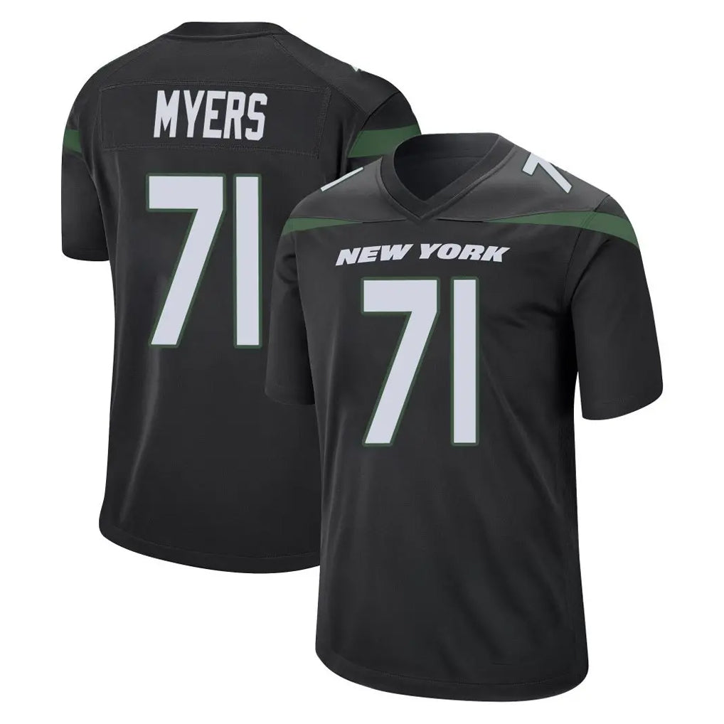 Punc NY.Jets #71 Josh Myers Player Stealth Black Home Game Stitched Jerseys