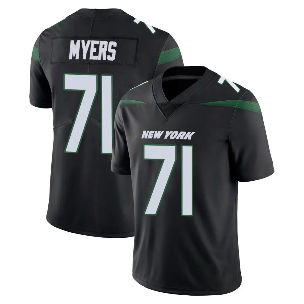 Punc NY.Jets #71 Josh Myers Player Stealth Black Limited Vapor Home Game Stitched Jerseys