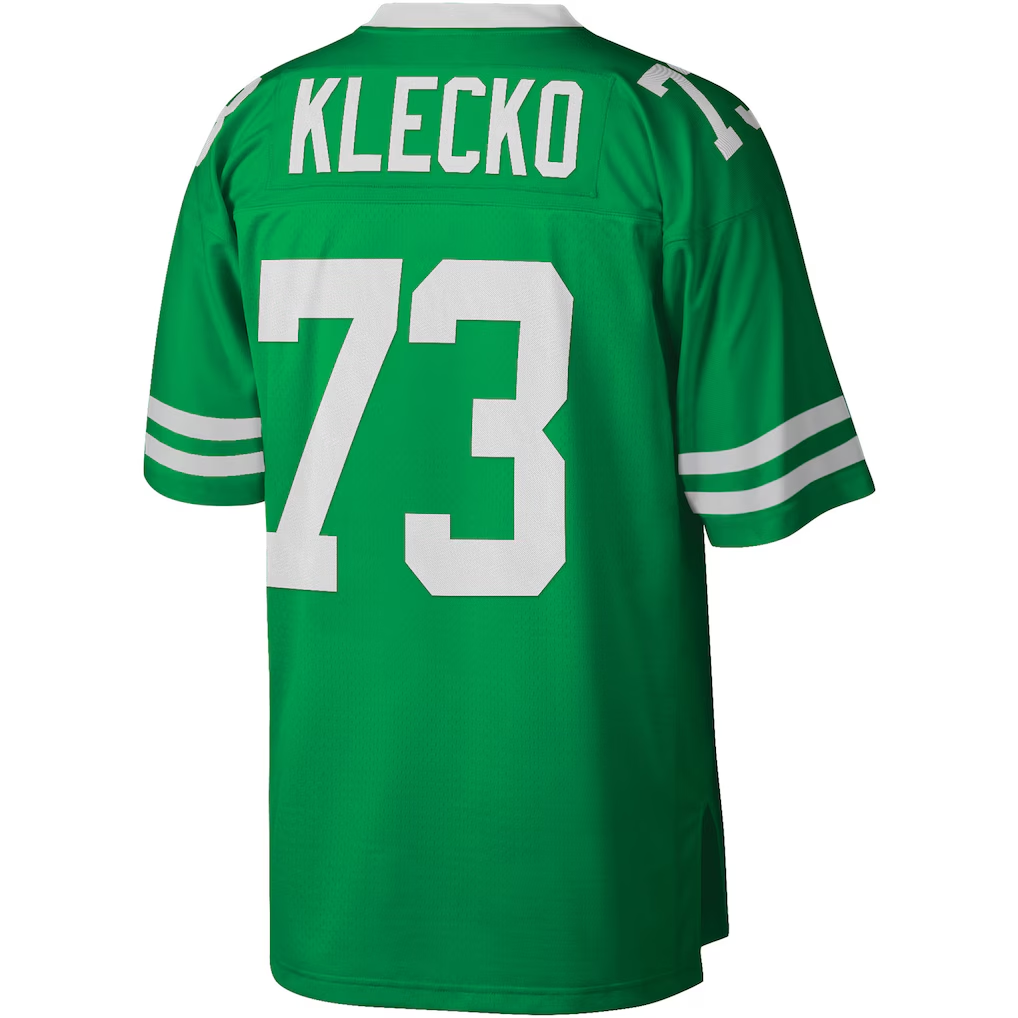 Punc NY.Jets #73 Joe Klecko Mitchell & Ness Kelly Green Legacy Replica Stitched Puhic Jersey