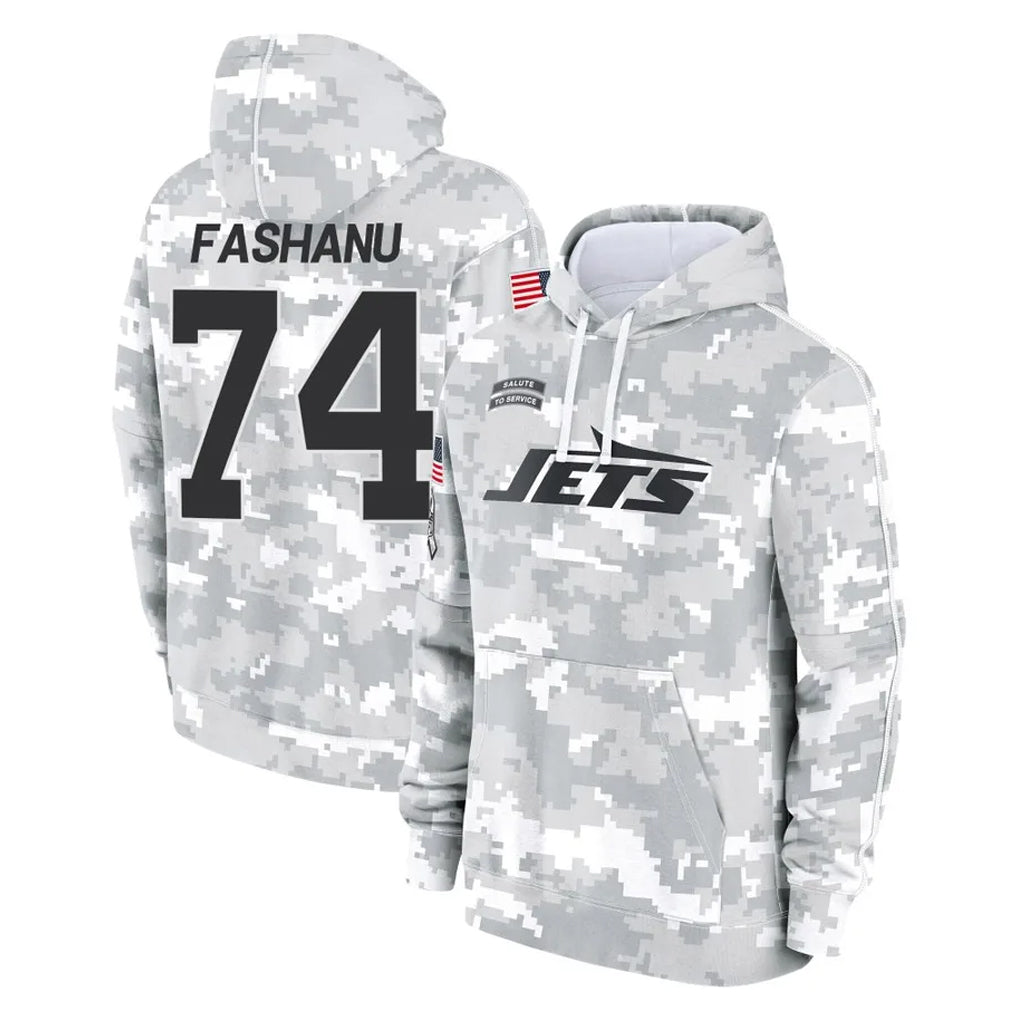 Punc NY.Jets #74 Olu Fashanu Player Arctic Camo Salute to Service Pullover Hoodies Limited Game Stitched Jerseys