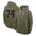 Punc NY.Jets #74 Olu Fashanu Player Olive Salute to Service Pullover Hoodies Limited Stitched Jerseys