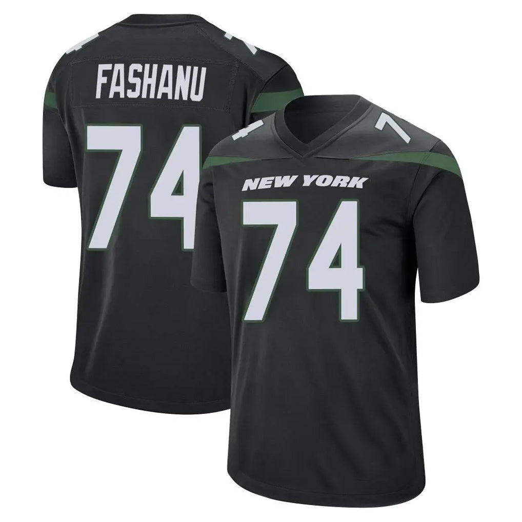 Punc NY.Jets #74 Olu Fashanu Player Stealth Black Home Game Stitched Jerseys