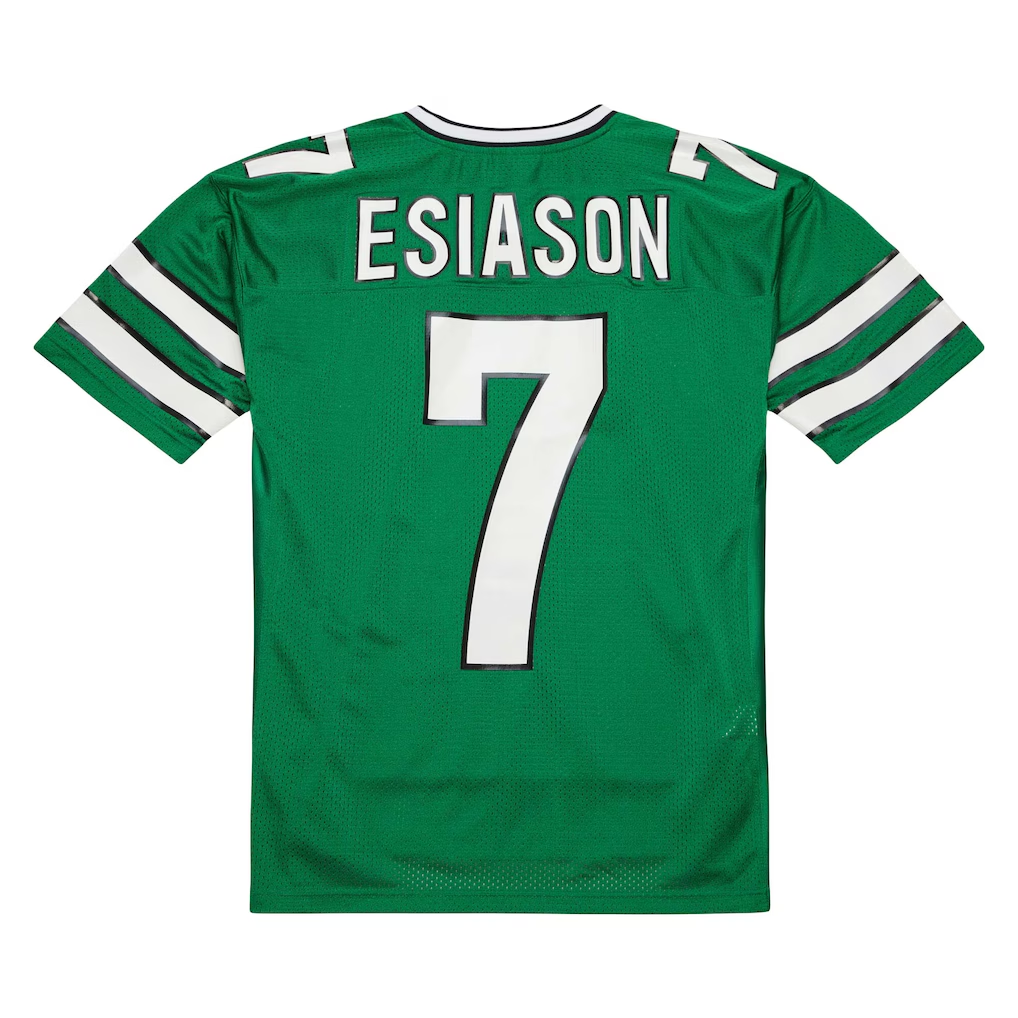 Punc NY.Jets #7 Boomer Esiason Mitchell & Ness Kelly Green 1993 Authentic Throwback Retired Player Pocket  Stitched Puhic Jersey