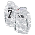 Punc NY.Jets #7 Geno Smith Player Arctic Camo Salute to Service Pullover Hoodies Limited Game Stitched Jerseys
