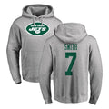Punc NY.Jets #7 Geno Smith Player Gray LOGO Pullover Hoodies Limited Game Stitched Jerseys