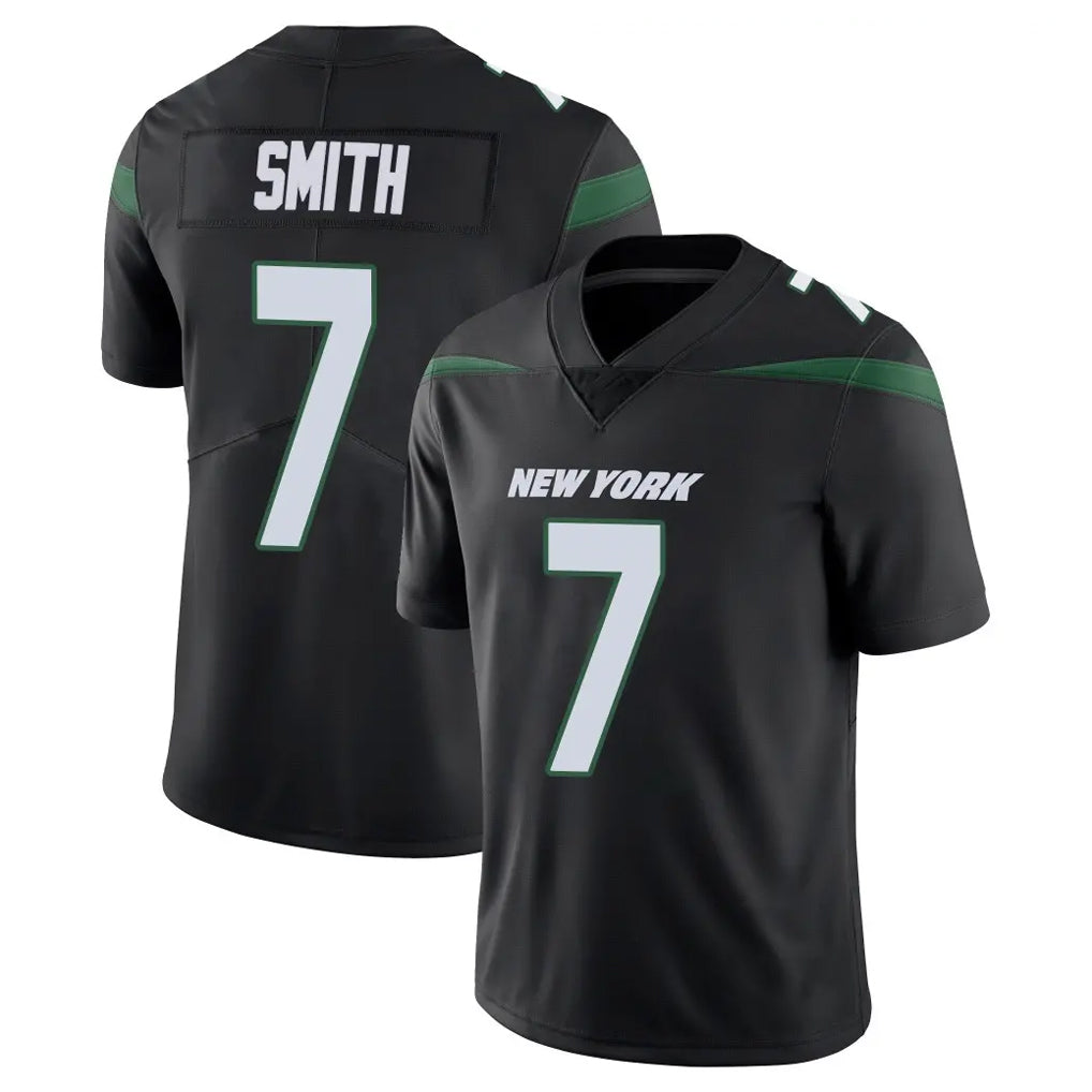Punc NY.Jets #7 Geno Smith Player Stealth Black Limited Vapor Home Game Stitched Jerseys