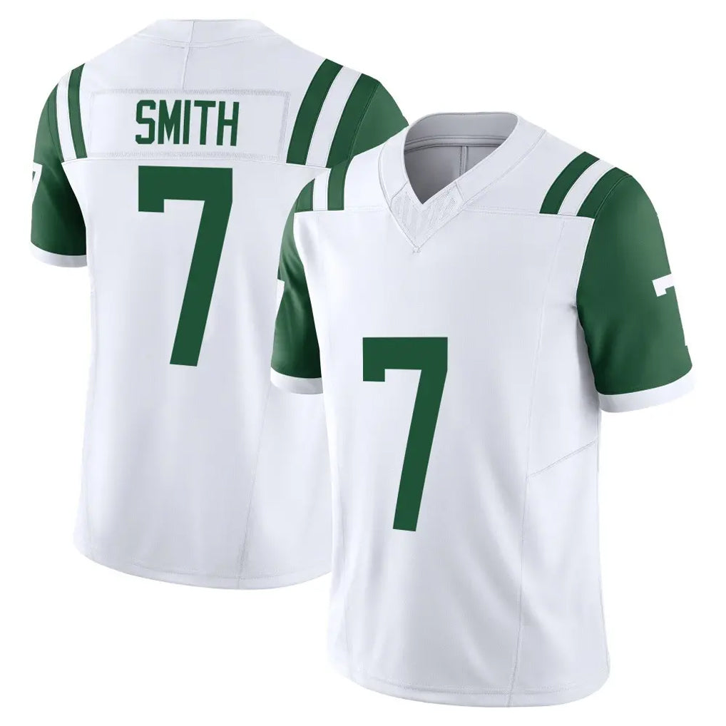 Punc NY.Jets #7 Geno Smith Player White Limited Classic Vapor F.U.S.E. Home Game Stitched Jerseys