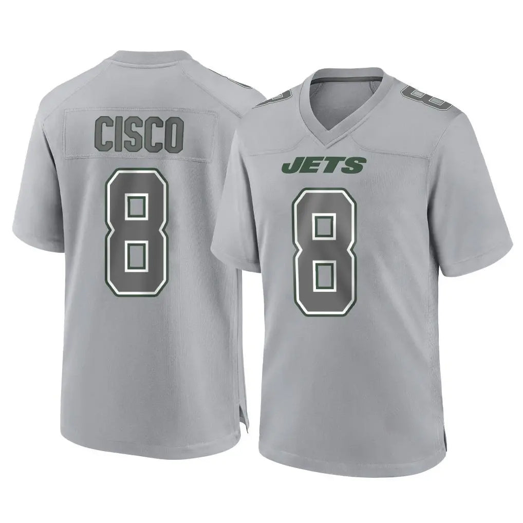 Punc NY.Jets #8 Andre Cisco Player Gray Limited Atmosphere Fashion Home Game Stitched Jerseys
