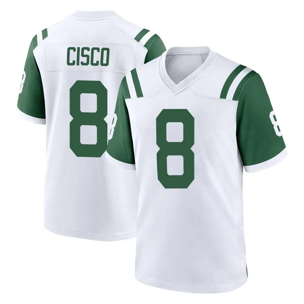 Punc NY.Jets #8 Andre Cisco Player White Classic Home Game Stitched Jerseys