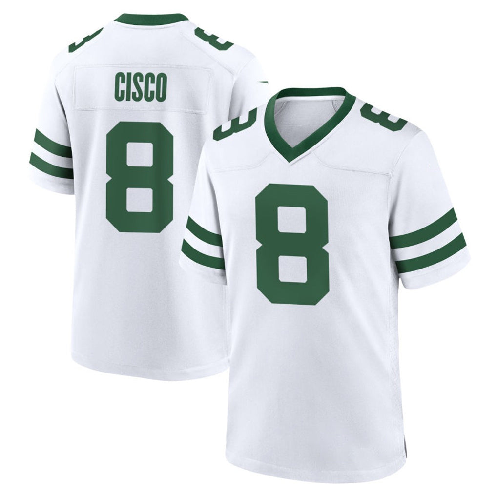 Punc NY.Jets #8 Andre Cisco Player White Legacy Home Game Stitched Jerseys