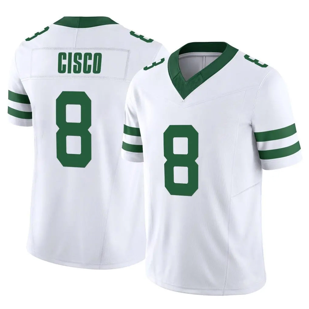 Punc NY.Jets #8 Andre Cisco Player White Legacy Limited Vapor F.U.S.E. Home Game Stitched Jerseys