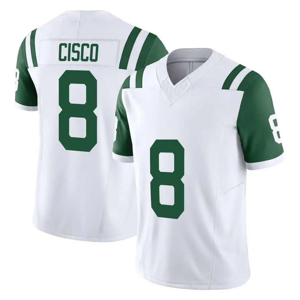 Punc NY.Jets #8 Andre Cisco Player White Limited Classic Vapor F.U.S.E. Home Game Stitched Jerseys