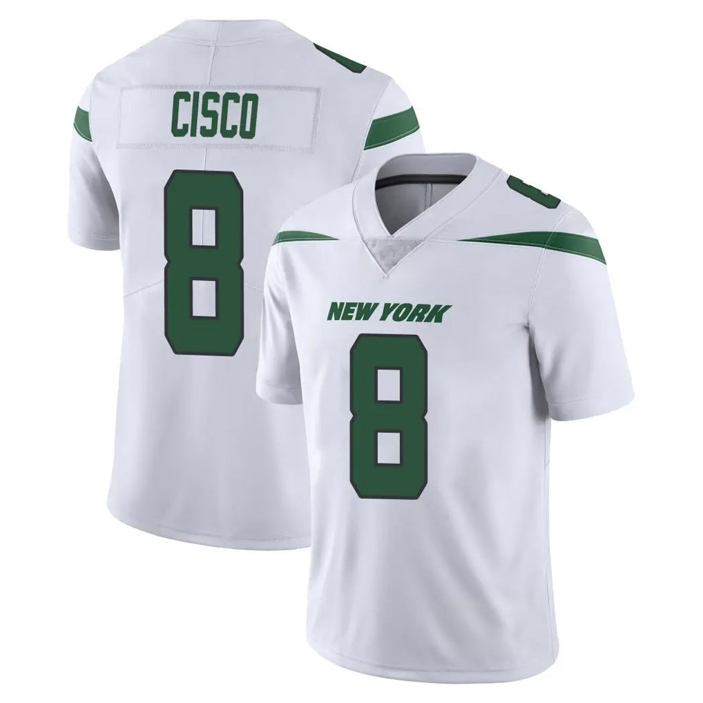 Punc NY.Jets #8 Andre Cisco Player White Spotlight Limited Vapor Home Game Stitched Jerseys