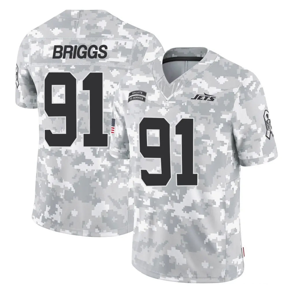 Punc NY.Jets #91 Jowon Briggs Player Arctic Camo Salute to Service Limited Game Stitched Jerseys