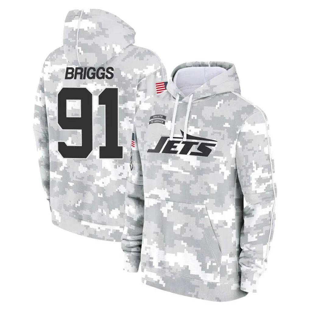 Punc NY.Jets #91 Jowon Briggs Player Arctic Camo Salute to Service Pullover Hoodies Limited Game Stitched Jerseys