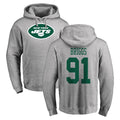 Punc NY.Jets #91 Jowon Briggs Player Gray LOGO Pullover Hoodies Limited Game Stitched Jerseys