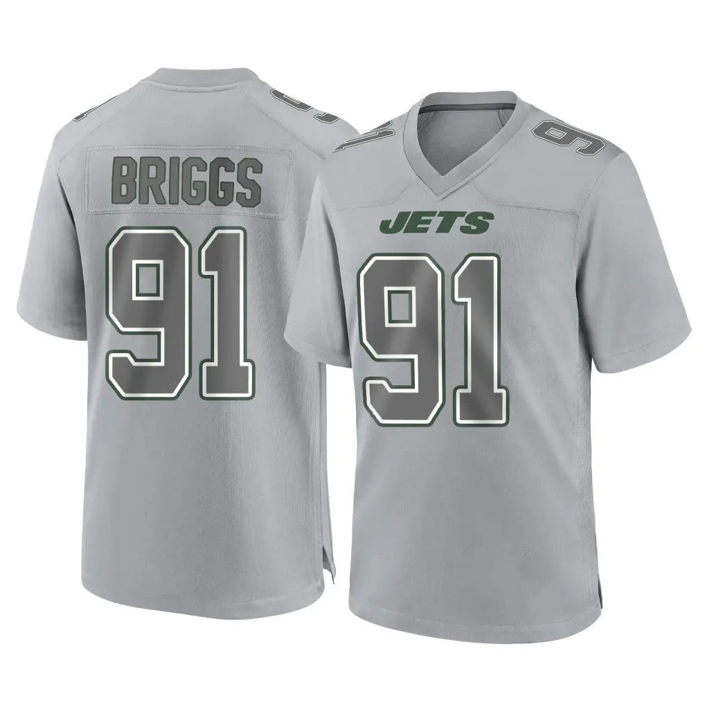Punc NY.Jets #91 Jowon Briggs Player Gray Limited Atmosphere Fashion Home Game Stitched Jerseys