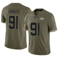 Punc NY.Jets #91 Jowon Briggs Player Olive Salute To Service Limited Stitched Jerseys