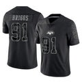 Punc NY.Jets #91 Jowon Briggs Player Stealth Black Limited Reflective Home Game Stitched Jerseys
