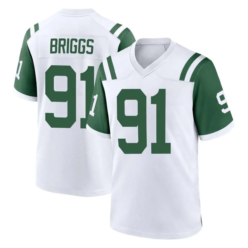 Punc NY.Jets #91 Jowon Briggs Player White Classic Home Game Stitched Jerseys