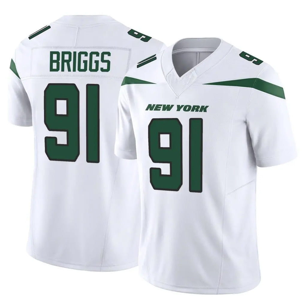 Punc NY.Jets #91 Jowon Briggs Player White Limited Vapor F.U.S.E. Home Game Stitched Jerseys