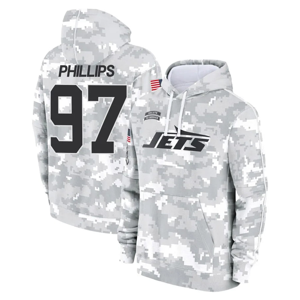 Punc NY.Jets #97 Harrison Phillips Player Arctic Camo Salute to Service Pullover Hoodies Limited Game Stitched Jerseys