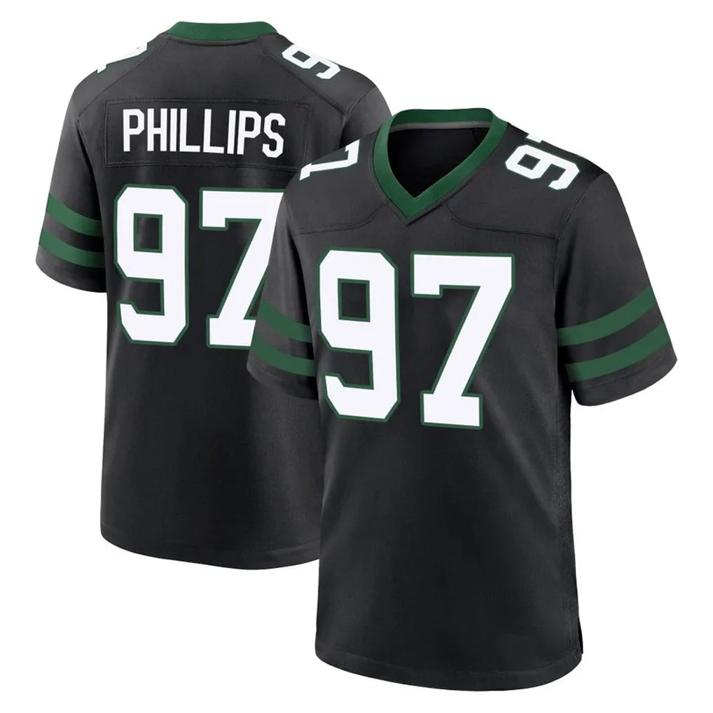 Punc NY.Jets #97 Harrison Phillips Player Black Legacy Home Game Stitched Jerseys