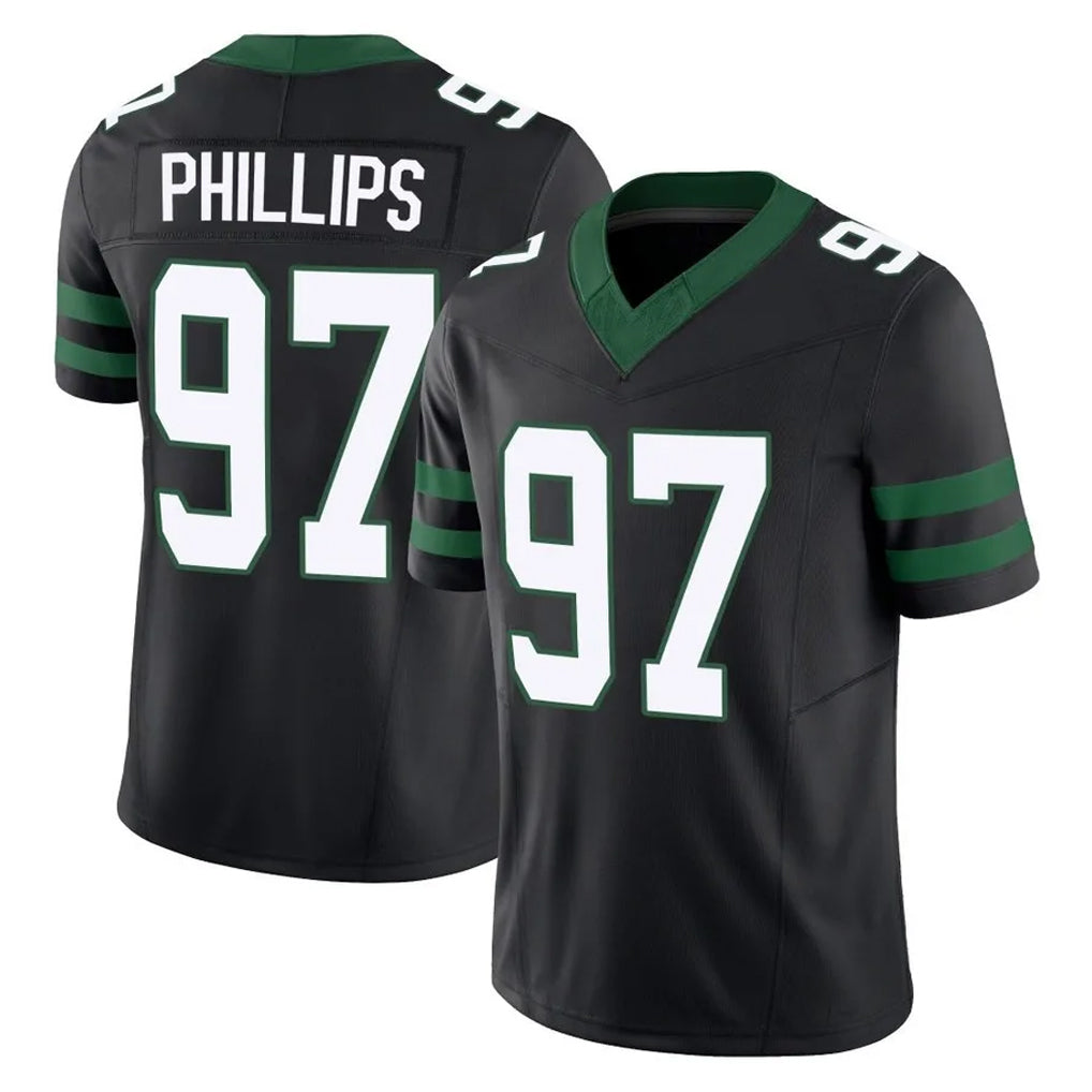 Punc NY.Jets #97 Harrison Phillips Player Black Limited Legacy Vapor F.U.S.E. Home Game Stitched Jerseys