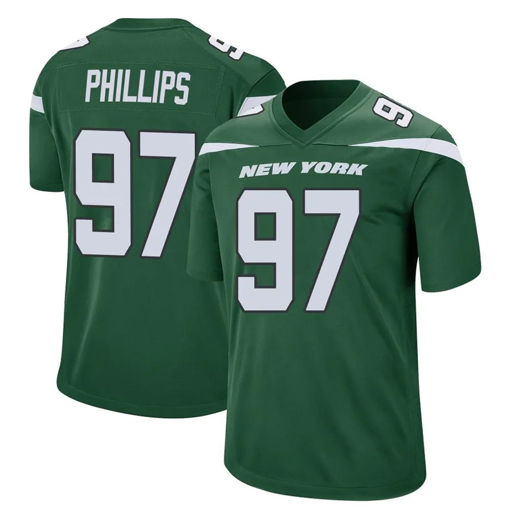 Punc NY.Jets #97 Harrison Phillips Player Green Home Game Stitched Jerseys