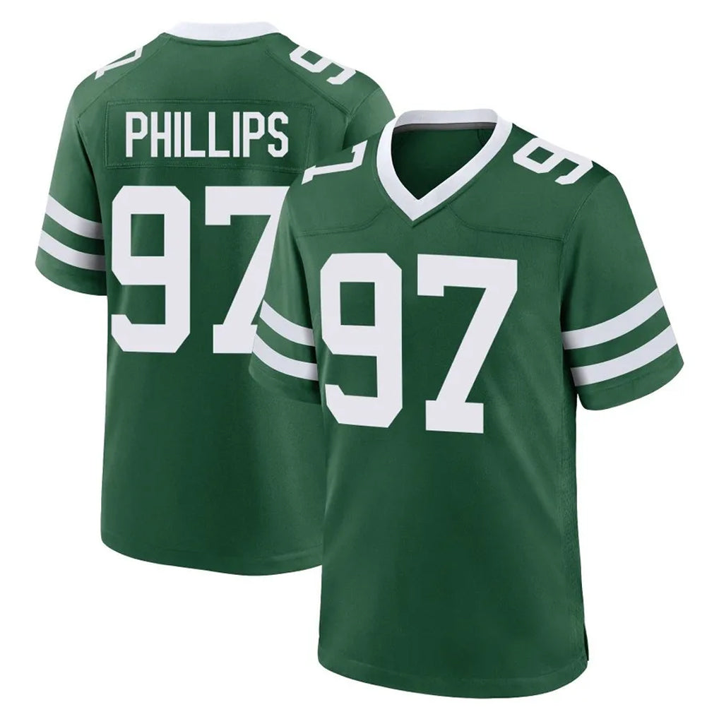 Punc NY.Jets #97 Harrison Phillips Player Green Legacy Home Game Stitched Jerseys