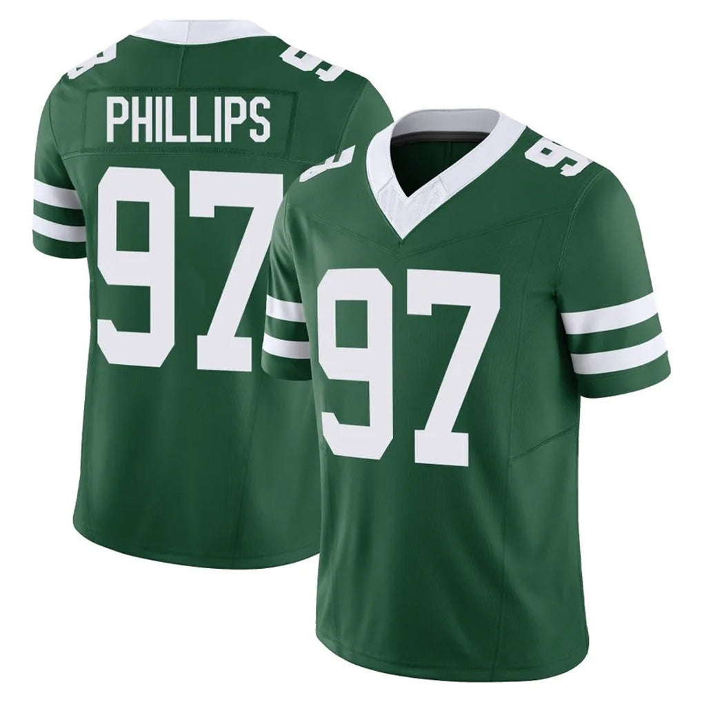 Punc NY.Jets #97 Harrison Phillips Player Green Legacy Limited Vapor F.U.S.E. Home Game Stitched Jerseys
